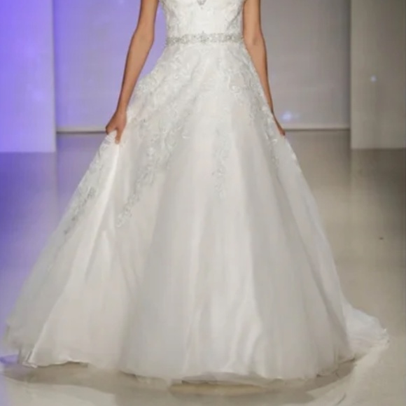 Alfred Angelo Disney Cinderella 272 Wedding Dress Sz. 8 White/Silver $1,595 NWT - Picture 5 of 16